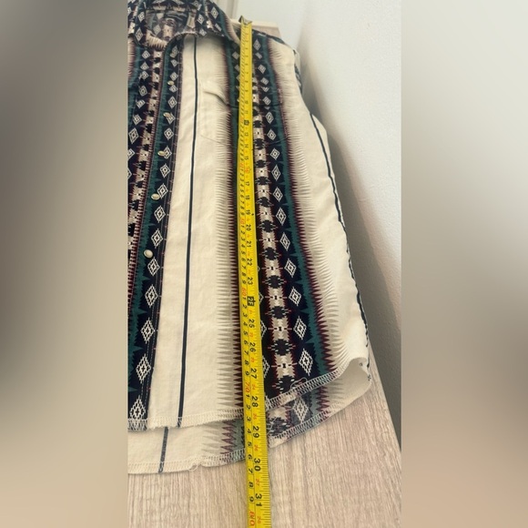 Wrangler Vintage Aztec Pearl Snap Button Up Western Short Sleeve Shirt Med *READ - Picture 8 of 9